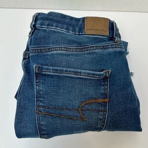 American Eagle Super Stretch Curvy Super Hi-Rise Jegging Distressed Destroyed 10